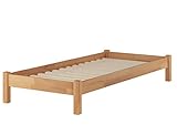 Erst-Holz® Buche-Bett Futonbett Einzelbett 90x200 Massivholzbett Natur Rollrost 60.84-09