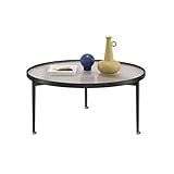 Wohnzimmertische Balkon kreativ runde kleine Wohnung Temperiertes Glas Wohnzimmer Couchtisch Moderne minimalistische Haus Kleiner Größe Tisch Couchtisch (Color : B, Size : 60x45cm)