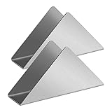 Bidponds 2 Stück Serviettenhalter aus Edelstahl 304#, niedriger Schwerpunkt, dreieckiger Metall-Serviettenhalter, minimalistischer, freistehender Taschentuchspender
