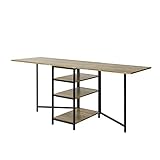 SoBuy FWT62-N klappbarer Esszimmertisch mit 3 Ablagen Klapptisch Küchentisch Holztisch Tisch Industrie-Design BHT ca.: 180x77x60cm