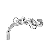 Hudson Reed TIW317 Revolution Moderne Badezimmerarmatur mit Zwei runden Griffen, 113 x 255 mm, Chrom