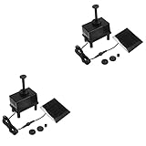 HANABASS 2-Teiliges Miniatur-Set Solar-Außenbrunnen Solar-Wasserspiel Solar-Wasserbrunnen Solarpanel-Wasserpumpe Solarstrom-Brunnenpumpe Tauchwasserpumpe Suite Solarpanels Schwarz