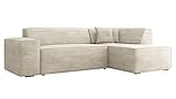 Mirjan24 Ecksofa Lordin Cord, Eckcouch, Polstersofa, Polsterecke, Couch, L-Form Sofa, Kissen-Set, Polstergarnitur, Wohnlandschaft, Farbauswahl (Poso 100, Seite: Rechts)