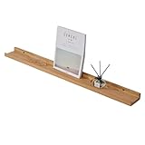 Gieanoo Bilderleiste Holz, 90cm Eiche Regal Massiv Schweberegal Wandregal gewürzregal regalbrett Hängeregal Ideal für Wohnzimmer Schlafzimmer Badezimer