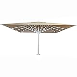 Mendler Gastronomie-Luxus-Sonnenschirm HWC-D20b, XXL-Schirm Marktschirm, 5x5m (Ø7,2m) Polyester/Alu 75kg - beige