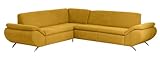 Max Winzer 2870705205176 Polsterecke Madita 2.5-Sitzer mit Ecksofa links, samtiges Flachgewebe, gelb