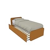 MOBILFINO CAMERETTE 964R – Kinderbett 80 x 190 cm Einzelbett mit 2 ausziehbaren Betten und personalisierbaren Kopfteilen – links, Schwefel