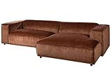 MASSIVMOEBEL24.DE | BORAS Cord Ecksofa aus Polyester | in Rot - 100% Polyester | 304x164x69 cm - Ottomane rechts | Retro Stil | Couch Polstercouch L-Form