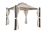 Tarrington House Pavillon, Metall/Polyester, 3 x 3 x 2.88 m, UV-Schutz, wetterfest, beige