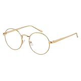 ADEWU Retro Runde Brille Blaues Licht Blockiert Computer Brillen Platz Augenschutz Video Eyeglasses Anti Blendung Damen Herren