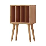 CD Ständer Plattenspielerständer, Vinyl-Schallplatten-Aufbewahrungstisch mit 4 Schränken, Retro-Plattenspielerständer aus Kiefernholz, Nachttisch for Schlafzimmer, Wohnzimmer, Büro CD Halter ( Color :