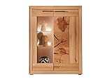 möbelando Highboard WZ-0315 aus Kernbuche in Natur geölt mit Einer Tür und 2 Einlegeböden. Abmessungen (BxHxT) 103x135x40 cm