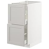 Ikea METOD/MAXIMERA BASE cb 2 fronts/2 hohe Schubladen, 40x60 cm, weiß/Lerhyttan hellgrau
