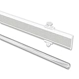 INTERDECO Paneelwagen Weiß aus Aluminium mit Klettband kürzbar für Gardinenschienen, Universal Easyslide, 45 cm