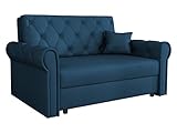 Mirjan24 Sofa Viva Roma II mit Schlaffunktion, 2 Sitzer Polstersofa mit Bettkasten inkl. Kissen, Schlafsofa, Bettsofa, Wohnlandschaft, Farbauswahl, Sofagarnitur (Kronos 09)