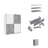 Forte Winner 1,7 Kleiderschrank weiß mit Beton Set Premium