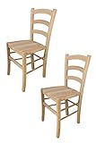 t m c s Tommychairs - 2er Set Stühle Venezia für Küche und Esszimmer, robuste Struktur aus poliertem Buchenholz, unbehandelt und 100% natürlich, Sitzfläche aus poliertem Holz