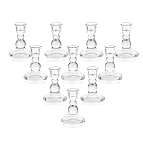 Romadedi Glas Kerzenhalter Kerzenständer Stabkerzen - 10pcs klar Glas Kerzen Ständer Elegant für Hochzeit Tischdeko Weihnachten Advent Wohnzimmer Deko