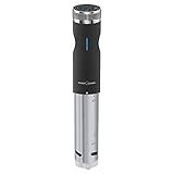 ProfiCook Sous Vide Stick inkl. Jogurt, Warmhalte, Auftaufunktion, Slow Cooker mit Integrierter Befestigungsklemme u. Touchdisplay, Edelstahlgehäuse - PC- SV 1126, Schwarz, 90°C u. 99h Timer