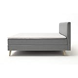 Meise Möbel - Boxspringbett Greta - Taupe, 160x200 cm, 7-ZonenTonnentaschenfederkern 350 H3