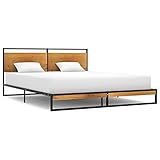 Dioche Plattformbett mit Holz, Bett Holzrahmen schwarz 208 x 164 x 825 cm einfach zu montieren für Gäste für Schlafzimmer