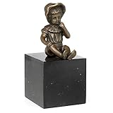 Moritz Bronzefigur Sitzende Mädchen Höhe 16 cm 1,6 kg Skulptur Statue Antik