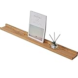 Gieanoo Bilderleiste Holz,100cm Eiche Regal Massiv Schweberegal Wandregal gewürzregal regalbrett Hängeregal Ideal für Wohnzimmer Schlafzimmer Badezimer (100cmx10cm)