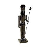 Nussknacker Figur mit Zepter Polyresin schwarz H 25 cm Weihnachten Deko zeitlos