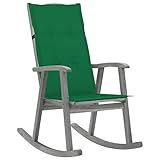 YUMENG Schaukelstuhl mit Auflagen, Schaukelsessel, Sessel Wohnzimmer, Stillsessel, Schwingsessel, Tv Sessel, Ohrensessel, Rocking Chair, Relaxsessel, Grau Massivholz Akazie