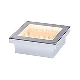 Paulmann 94724 LED Solar Bodeneinbauleuchte Aron Bewegungsmelder insektenfreundlich IP67 100x100mm 2200K 0,5W 25lm Weiß eckig Edelstahl, Kunststoff