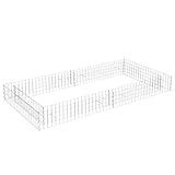 vidaXL Gabionen Hochbeet Blumenbeet Gabione Drahtkorb Steinkorb Pflanzkübel Pflanzbeet Gabionenkorb Steingabionen Verzinkter Stahl 200x100x20cm