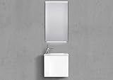 Intarbad ~ Gäste Badmöbel Set, Waschtisch 50x25cm, Design Spiegel LED Kaschmir Hochglanz Lack IB1662