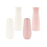 Zodors 3 Stuck Kunststoff Vasen Moderne Dekorative Blumenvase Vase Rund Dekorative Desktop Ornament Kunststoff Vase fur Kuche Wohnzimmer Schlafzimmer Office 2 Polka Dot Vase 1 Nordische Vase£ Rosa