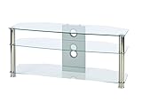 MMT Furniture Designs CL1150 Farbbildschirm-Bodenhalter, 55 Zoll, Chrom, Transparent