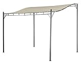 Jet-line Pavillion Lagos beige 3 x 2.5 m Pergola Anbau mit Dach UV Schutz Beschattung Sonnenschutz UV Garten Terrasse Balkon Anbaupavillion