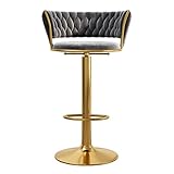 Exquisite Barhocker, moderne Küchenhocker, drehbare Barhocker, verstellbare Barstühle mit Rückenlehne für zu Hause, mit Pedal, für Frühstück, Esszimmer, Café, Theke, hoher Hocker (6 Farben, 65–80 cm)