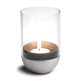 höfats - Gravity Candle Silber - Windlicht und Teelichthalter - inteligenter Kerzenhalter hält Kerze waagerecht - bequemes Anzünden und integrierte Löschfunktion