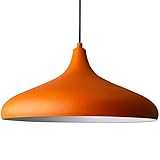 bamyum Pendelleuchte Orange - 35 cm Hängelampe Metall E27 Moderne Esstisch Lampe Pendelleuchte Esstisch Küchenlampe Hängend Lampenschirm Hängelampe Vintage Esszimmerlampe Küchenlampe Hängend