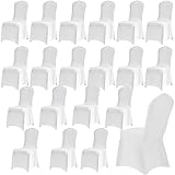 95Street Stuhlhussen Weiß,20 Stück Stuhlbezug Hochzeit Waschbarer Chair Covers Abnehmbarer Universeller Stuhlbezug Wiederverwendbar Elastische Stuhlhusse,Hochzeitsfeier,Jubiläumsfeier, Heimdekoration