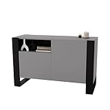 Generisch Karo Kommode, neu, 120x75x44 Kommode, Sideboard, modernes Sideboard für Wohnzimmer, Esszimmer, Schlafzimmer, Flur, Badezimmer Kommode (Grau)