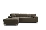 DOMO Collection Capri Ecksofa | Eckcouch in L-Form mit Schlaffunktion, Polsterecke Schlafsofa, kaki, 239x152x75 cm