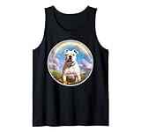 Amerikanische Bulldogge, Regenbogenbrücke, niedlich, bunt Tank Top