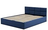 Polsterbett Monos 140x200 mit Bettkasten! Doppelbett mit Lattenrost! Best Stauraumbett! (Trinity 31)