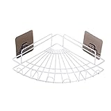 MAVNES Duschablage Ecke Moderne Fanform Diranable Badezimmer Ecke Lagerregal, Badezimmer Waschorganisator, Kein Bohrküchen Gewürzregal Toilette Zubehör Badezimmer Regal (Color : White)