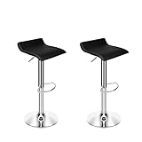 guoqunshop Barhocker für Bartheke Set von 2 modernen Esszimmerstühlen weich Pu. Leder Gegen Bar Hocker Einstellbarer Chrom-Schwenkhocker for Küchen-Pub-Salon-Büro Höhenverstellbar mit Rückenlehne