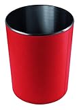 Handmade in Germany excl. Papierkorb-Leder-rot, Leder-Papierkorb aus feingenarbtem Rindnappaleder - erhältlich in 5 Farben excl. Marke EuroStyle