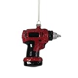 Werner Voß GmbH Christbaumschmuck Akkubohrer Rot Glas Weihnachtsdeko Baumanhänger Geschenk 10cm