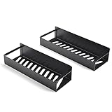 Revivoer Gewürzregal Magnetisch für Kühlschrank Ohne Bohren, 2 Teiliges Küchenhalterung für Gewürze Hängeregal Set Platzsparendes Gewürzregal für Kühlschrank (Schwarz)