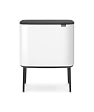 Brabantia Bo Touch Bin 11 Plus 23 L Abfalleimer, Metall, Weiß, 54 x 32 x 68 cm, 1 Einheiten