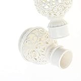 MroMax Endstücke für Gardinenstangen, Kunststoff, Vintage-Stil, für Gardinenstangen mit 28 mm Durchmesser, Weiß, 115 mm, 2 Stück